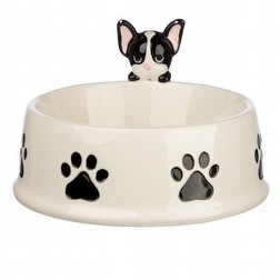 Bulldog Francese ciotola per cane in ceramica Foto Piccola