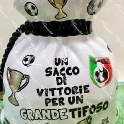 Salvadanaio Ceramica Juventus Sacco Bank Juve con Tappo per Svuotare