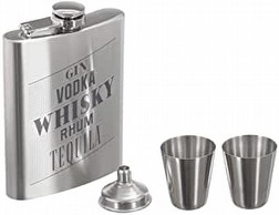  Boccetta di Whisky, Acciaio Inox, Argento Foto2 Piccola