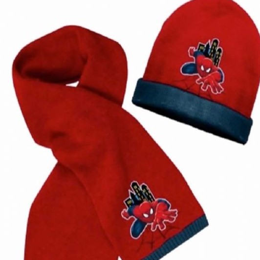 Cappello Spiderman Bambino set completo di sciarpa Spider-Man rosso |  GLAMOUR