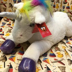 Peluche pupazzo Unicorno Arcobaleno 70cm Plush Rainbow Unicorn
