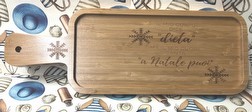 Tagliere rettangolare in bamboou con frase natalizia 