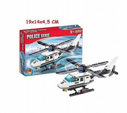 costruzioni giochi ELICOTTERO 102pz Police simillego