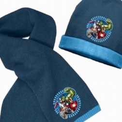Cappello AVENGERS Bambino set completo di sciarpa Avengers Blu SCURO 