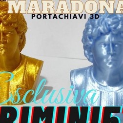 Portachiavi Maradona 3D mezzobusto gold o light blue