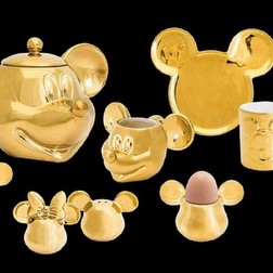 Mickey Mouse Deluxe TAZZINE Espresso 3D in Ceramica Dorata, Oro gOLD Foto3 Piccola