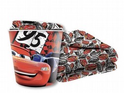 Cars contenitore in plastica piu plaid in pail cars