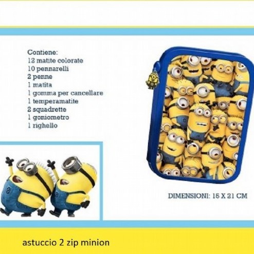 astuccio 2 zip minion
