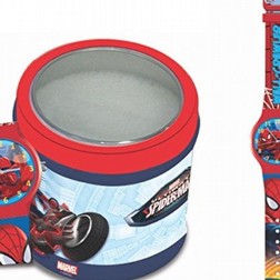 Spiderman orologio analogico da polso scatola latta 