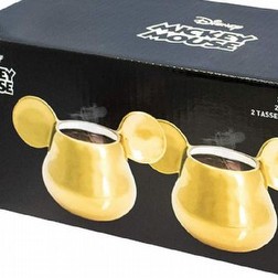 Mickey Mouse Deluxe TAZZINE Espresso 3D in Ceramica Dorata, Oro gOLD