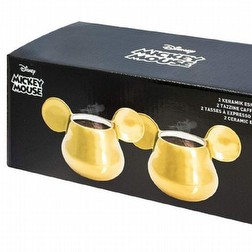Mickey Mouse Deluxe TAZZINE Espresso 3D in Ceramica Dorata, Oro gOLD Foto Piccola